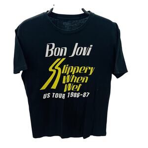 Bon Jovi Slippery When Wet Tour Shirt American Classics Black Men's Medium M